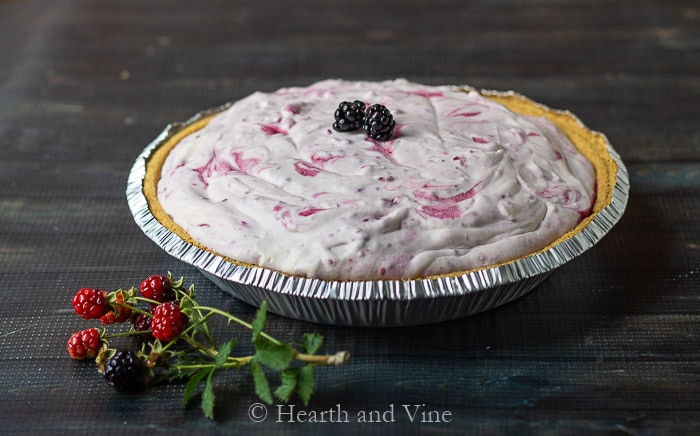 Whole wild blackberry ice cream pie.