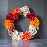 Draft of fabric flower wreath