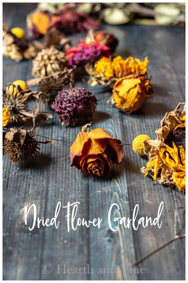 Dried flower garland