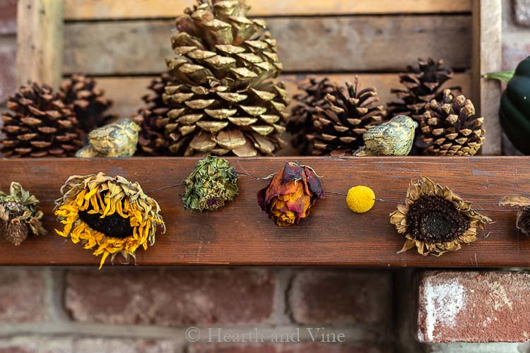 Dried flower garland sunflowers