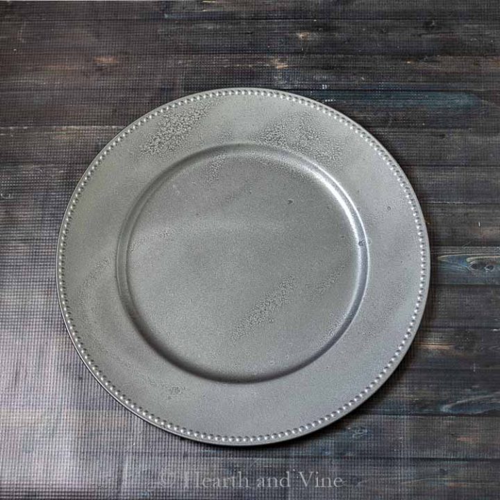 Faux galvanized charger plates