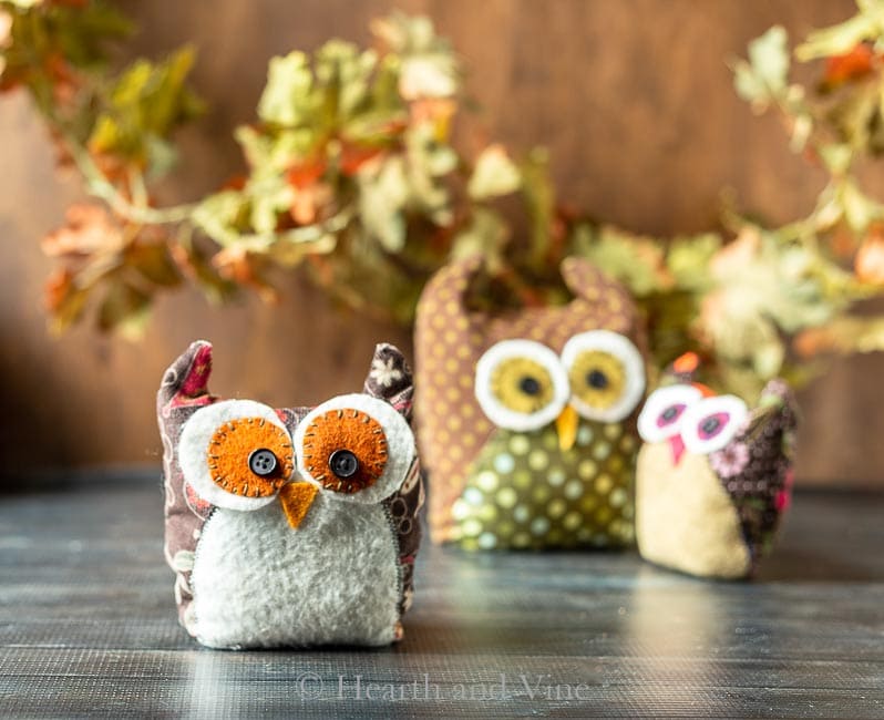  Hibou en tissu de taille moyenne