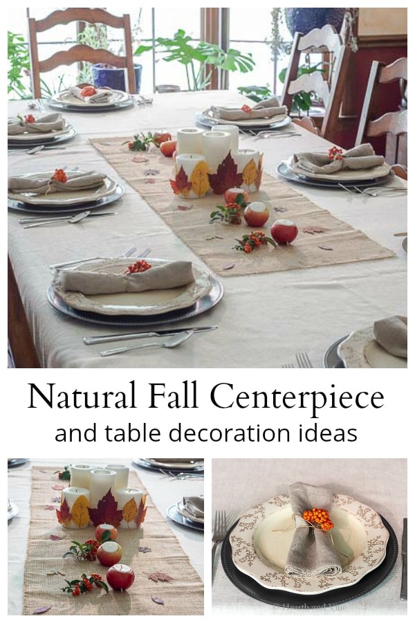 Fall natural centerpiece and table decoration ideas