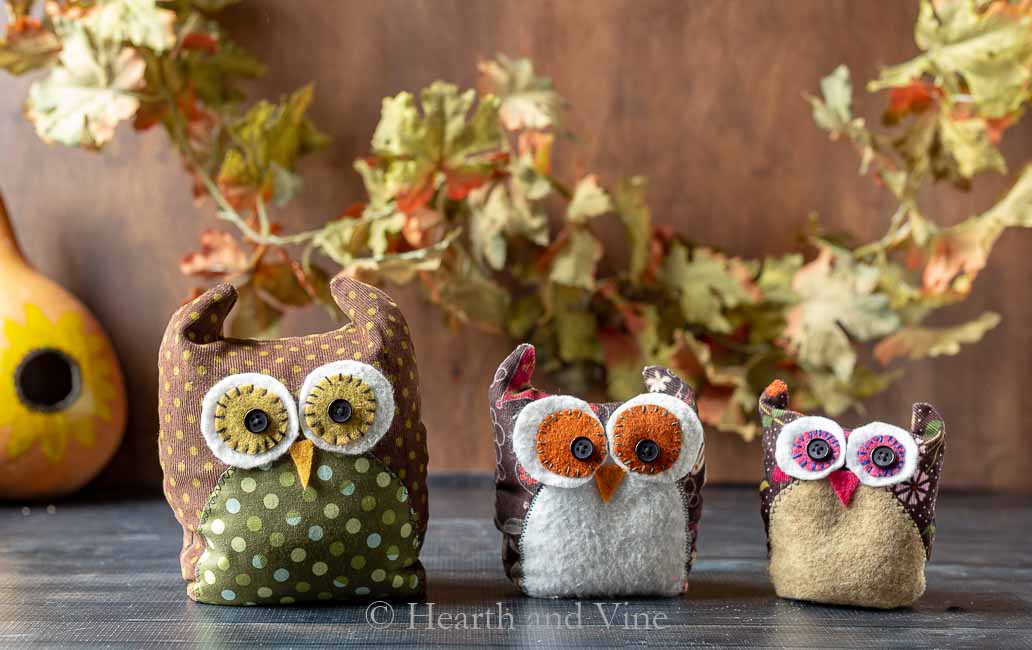 Fabric owls family