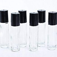 Everything4Oils Clear Glass 10ml Roll on Bottles for Essential Oils (6 Pack)