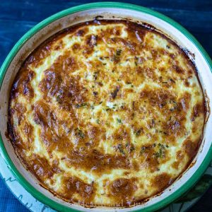 Baked crustless quiche Lorraine