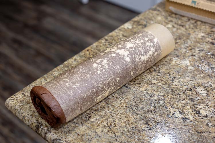 Cake rolled in parchment paper