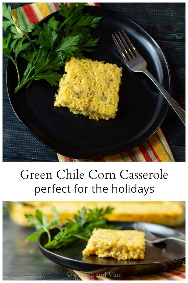 Spicy green chile corn casserole