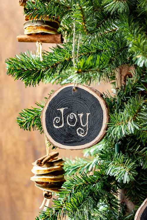 DIY Rustic Wood Slice Christmas Ornaments