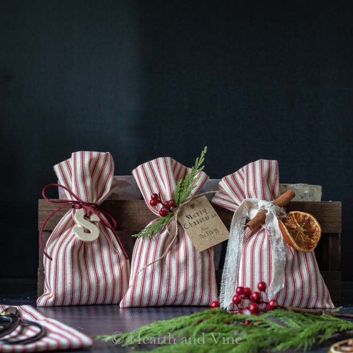 DIY Christmas Treat Bags - To Hold Goodies and Gifts