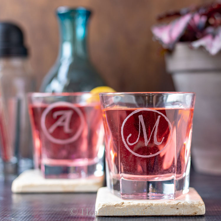 DIY glass etching for barware