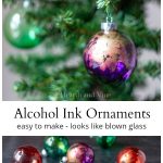 Alcohol ink ornaments collage