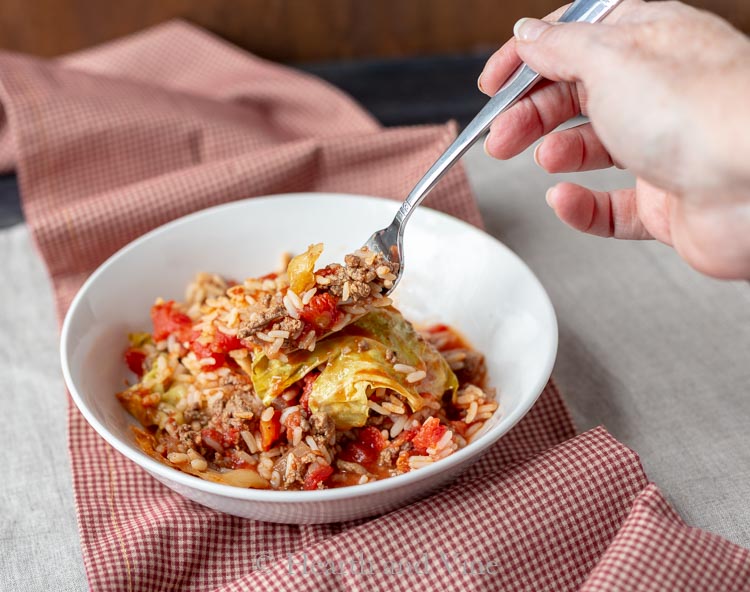 Fork of stuffed cabbage casserole