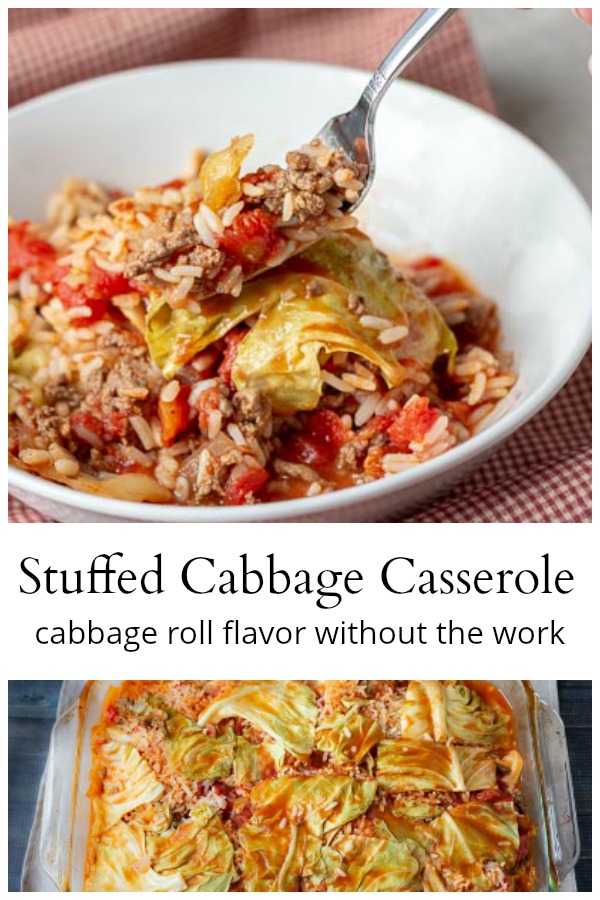 Stuffed cabbage casserole bowl and entire dish