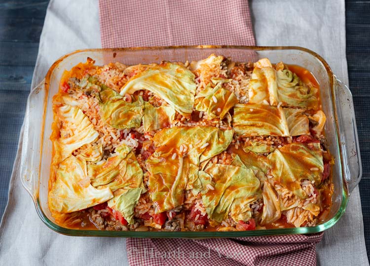 Stuffed cabbage casserole