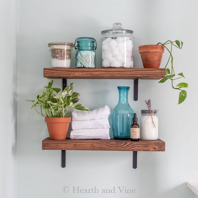 DIY wood shelves