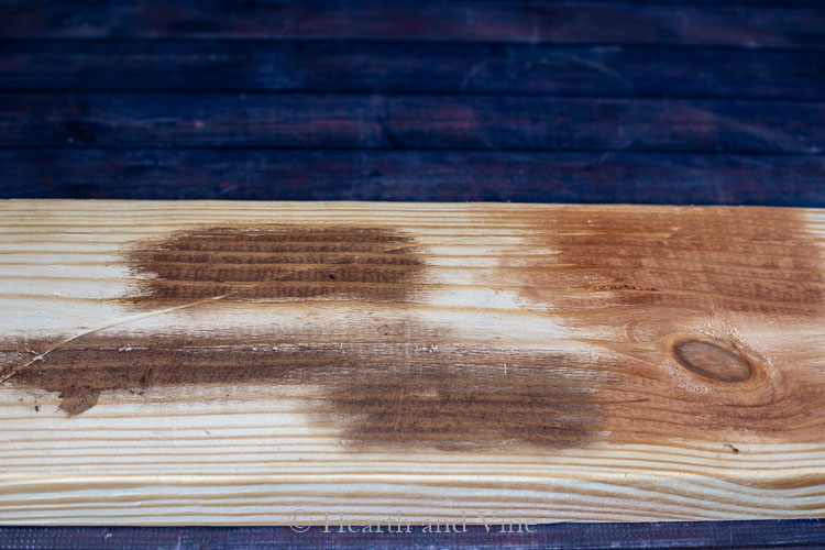 Different stains on wood