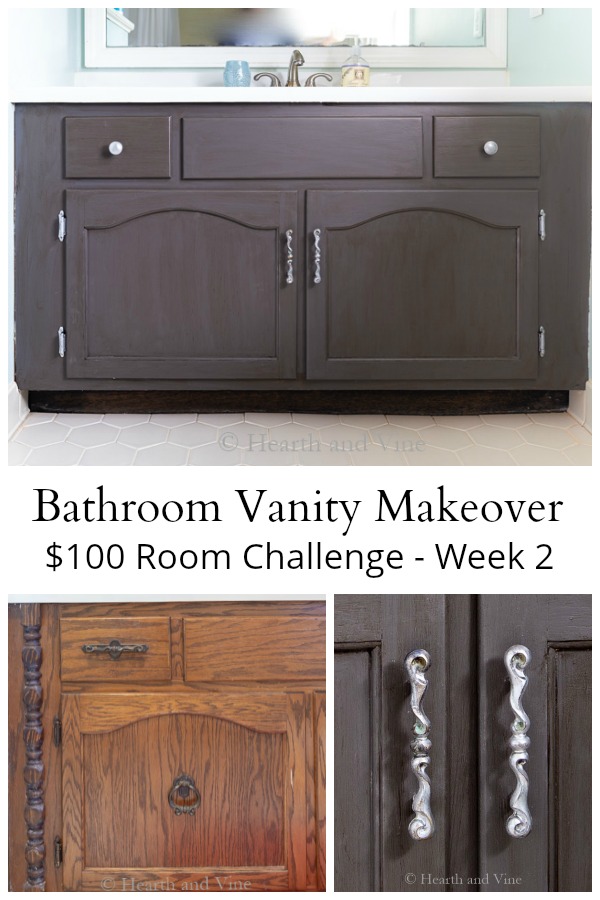 Bathroom vanity makeover - $100 Room Challenge Week 2