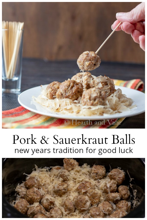 Pork and sauerkraut balls collage