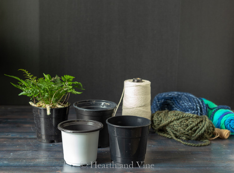 DIY woven planters supplies