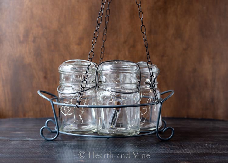 Canning jar chandelier