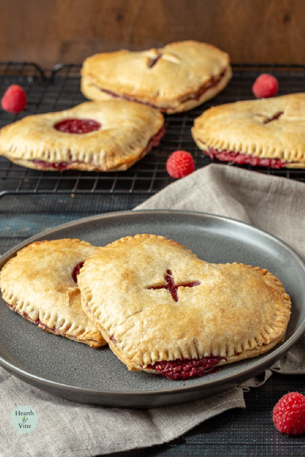 Heart Shaped Fresh Raspberry Pies with X's and O's