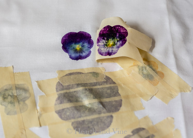 masking tape on flowers