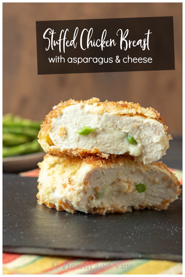 Stuffed chicken breast with asparagus and cheese