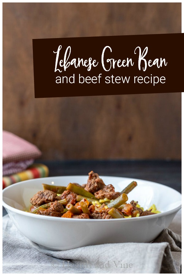 Middle Easter green bean and beef stew over rice