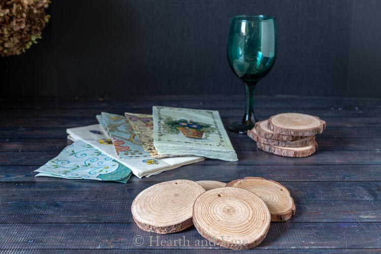 Decoupage coasters supplies