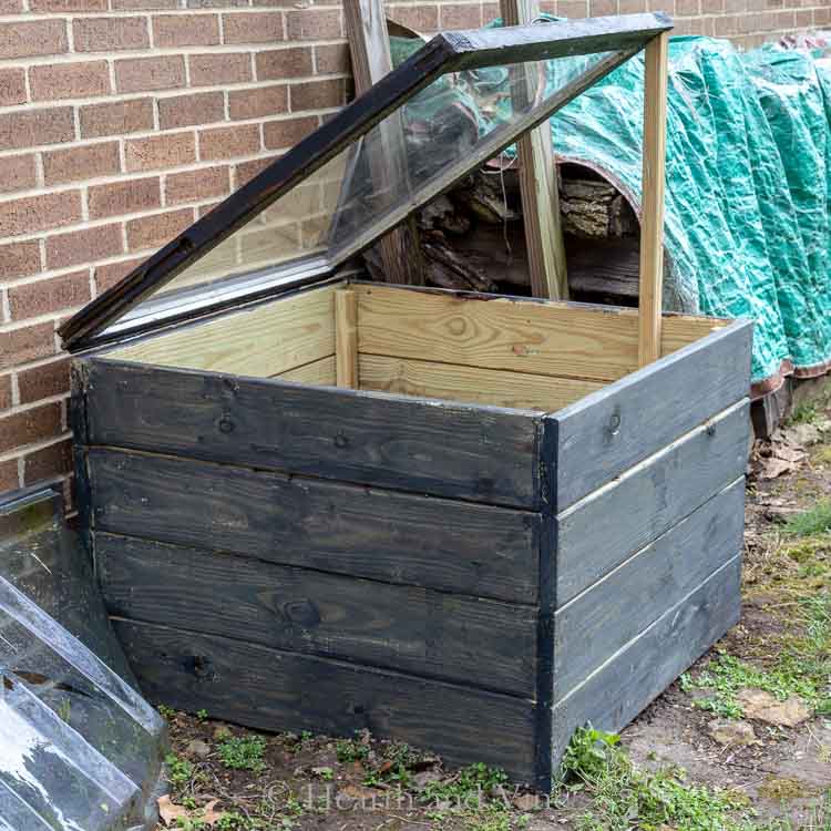 DIY cold frame from wood and an old window