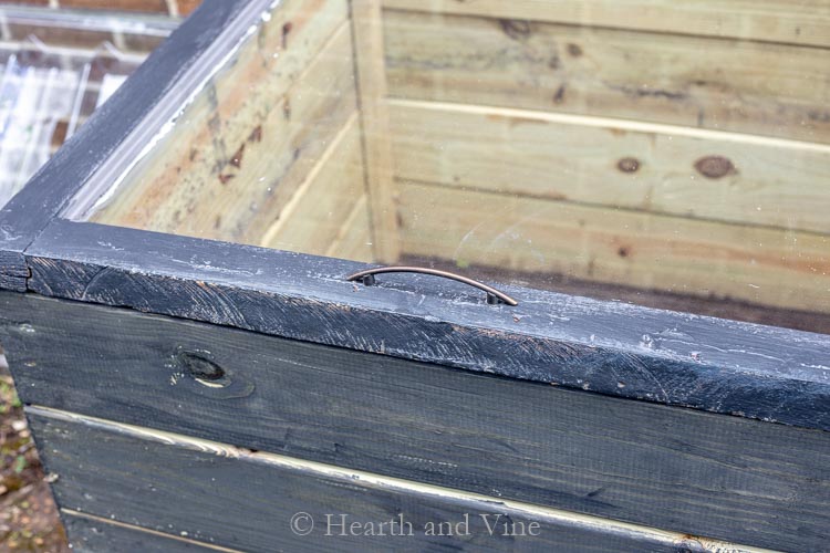 Cabinet handle on window