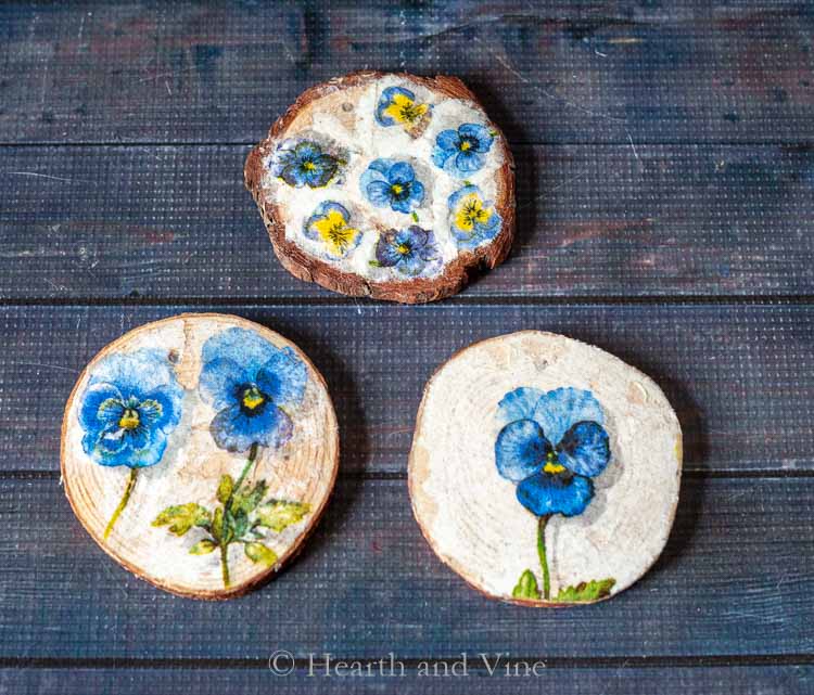 Pansies and viola coaster