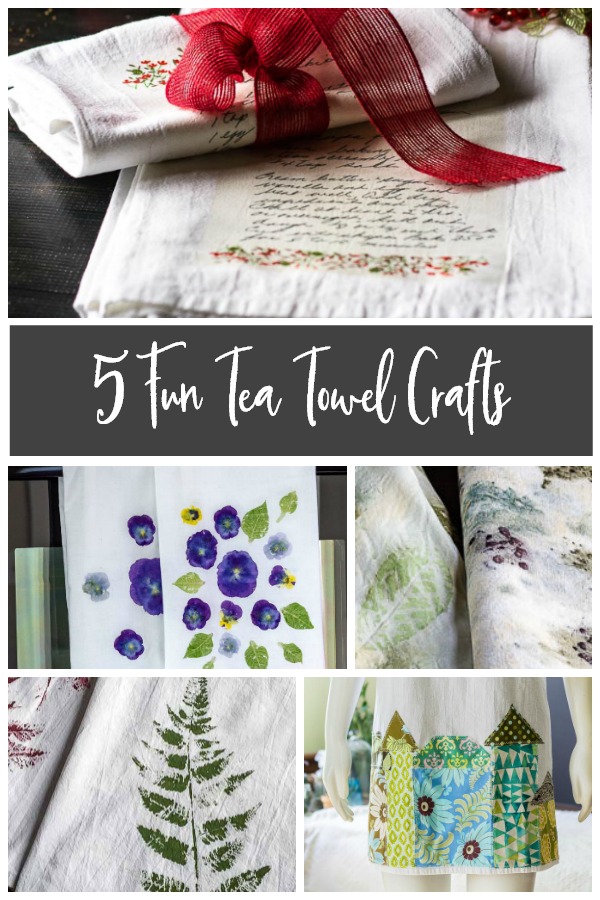 5 tea towel crafts collage