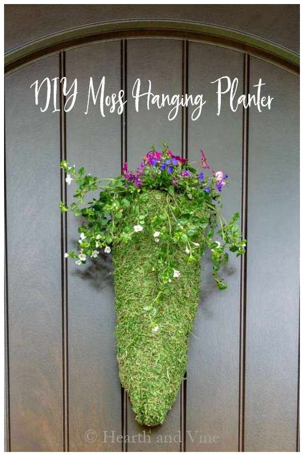 Hanging flower planter on door