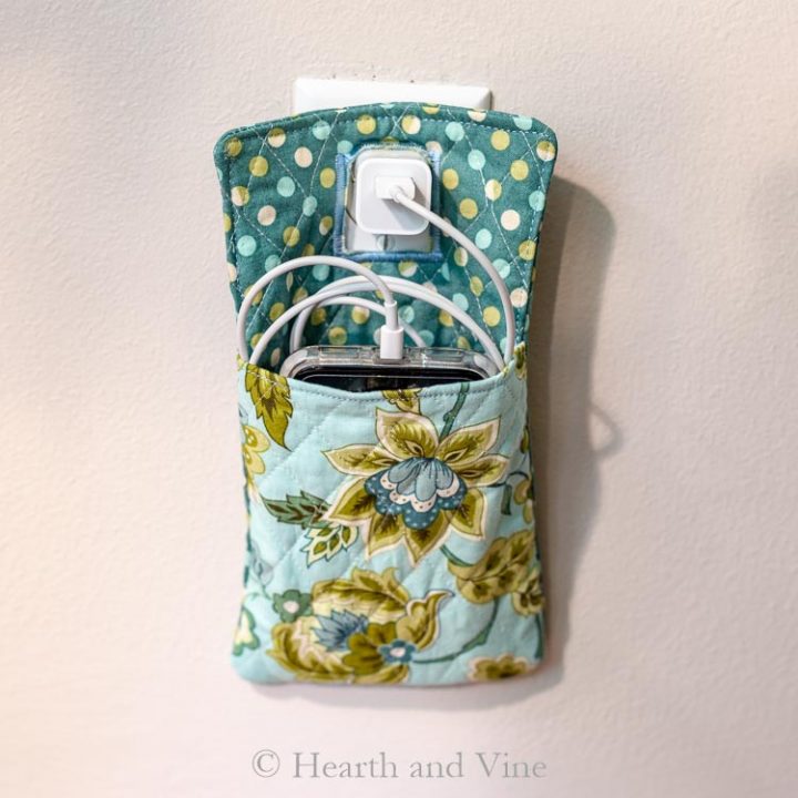 Wall Socket Fabric Cell Phone Holder PHONE Charger Holder FOOTBALL Handmade Phone Charging Pocket iPhone Accessories