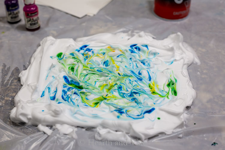 Shaving cream with alcohol inks
