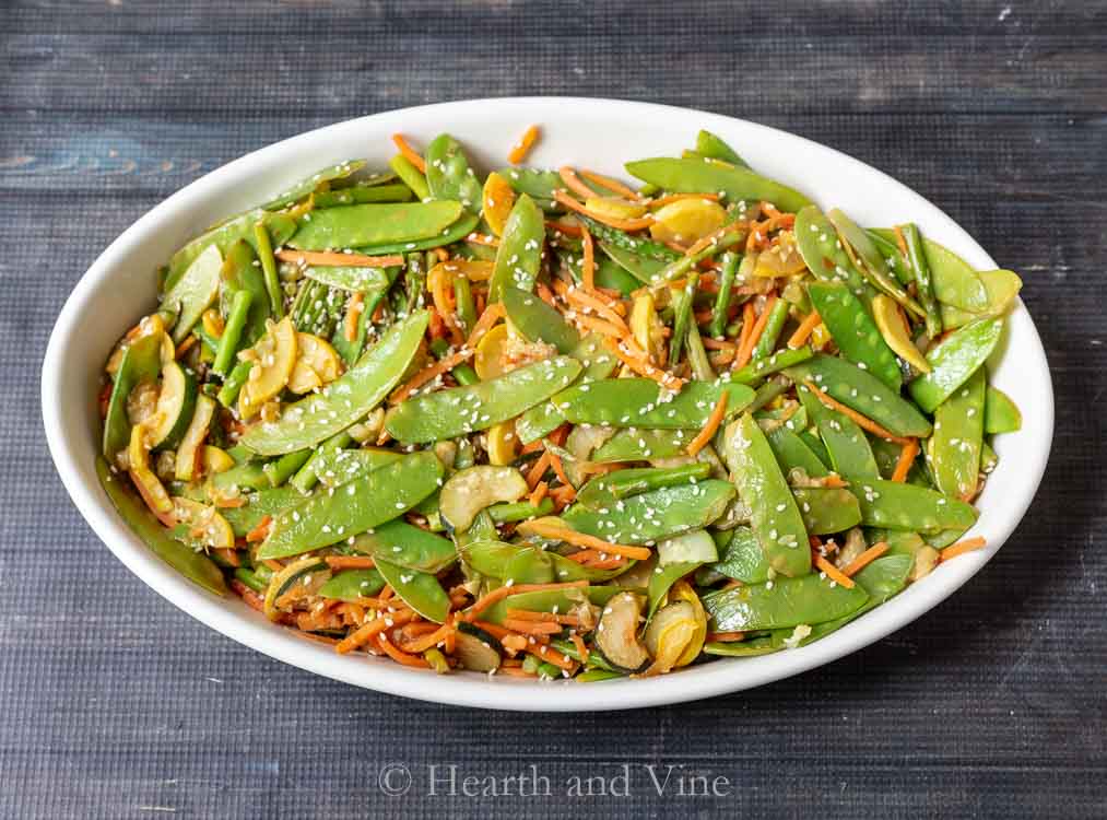 Frozen Stir-Fry Vegetables in Sesame Ginger Sauce - Familystyle Food