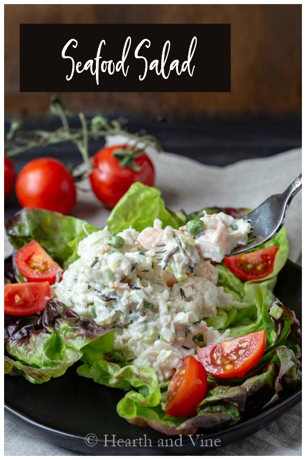 Wild rice seafood salad