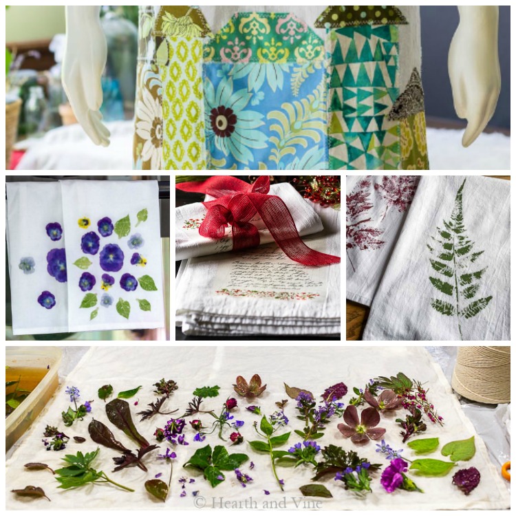 Tea towel crafts collage