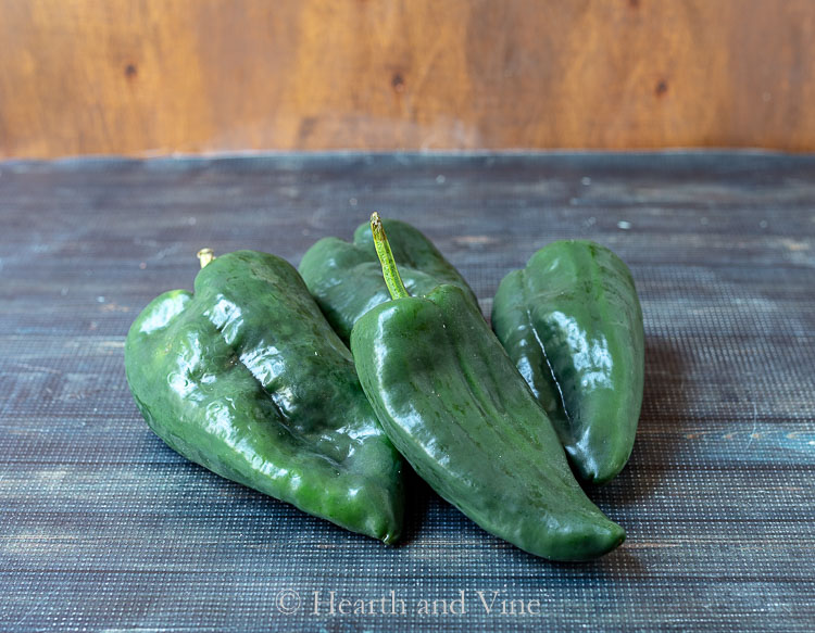 Fresh poblano peppers