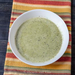 Bowl of creamy poblano soup