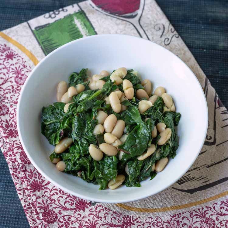 Beans and greens in a bowl