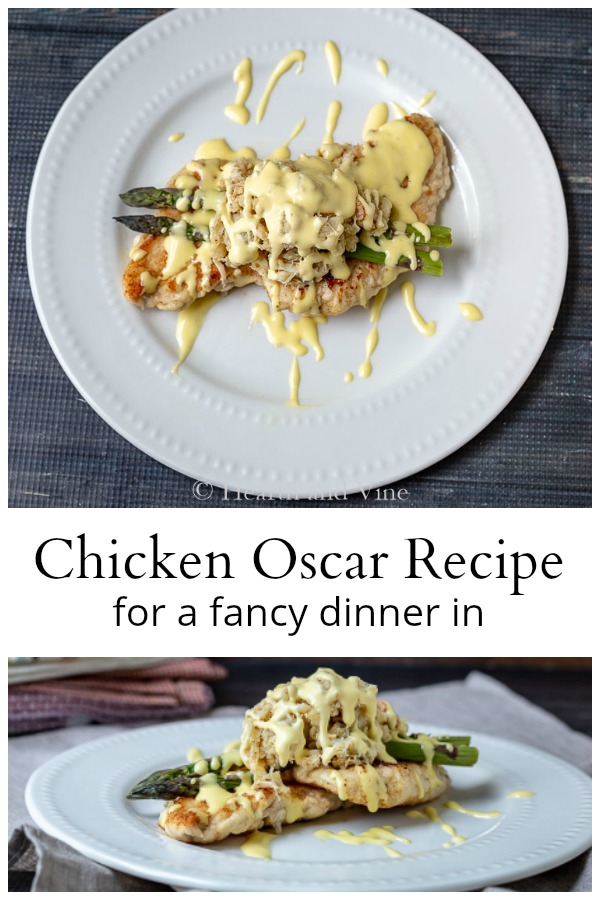 Easy Chicken Oscar Recipe Made with Hollandaise Sauce Hearth and Vine