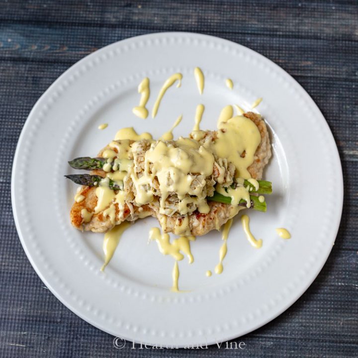 Easy Chicken Oscar Recipe Made With Hollandaise Sauce Hearth And Vine