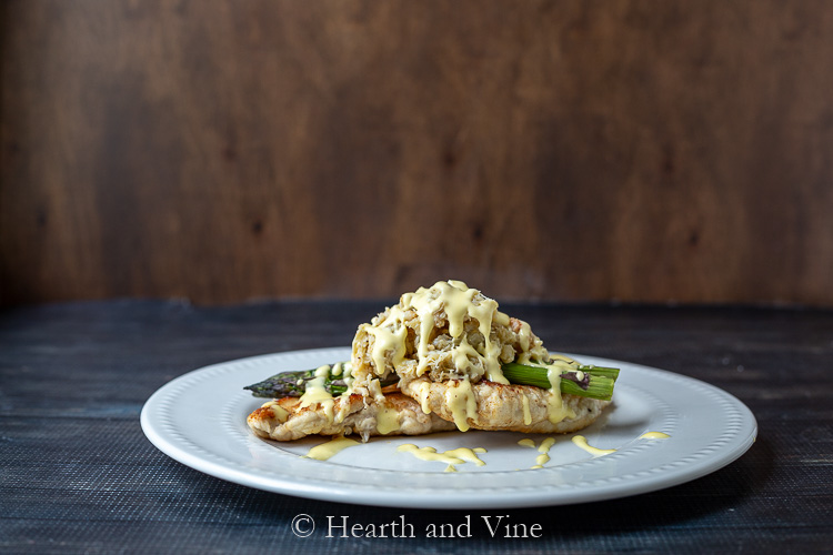 Easy Chicken Oscar Recipe Made With Hollandaise Sauce Hearth And Vine