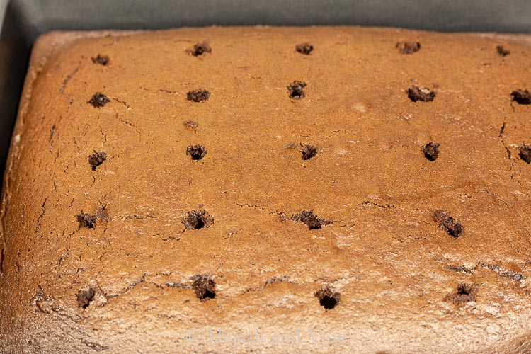 Holes in sheet cake