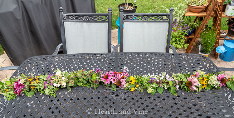 Fresh flowers made into a garland