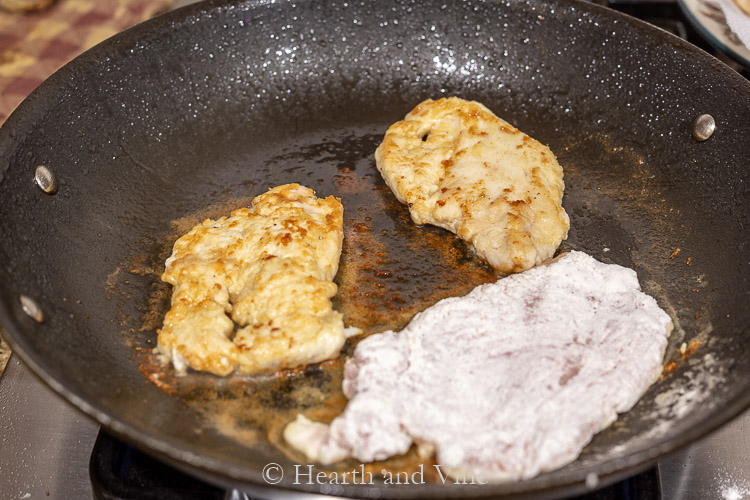 Pan fried chicken breasts