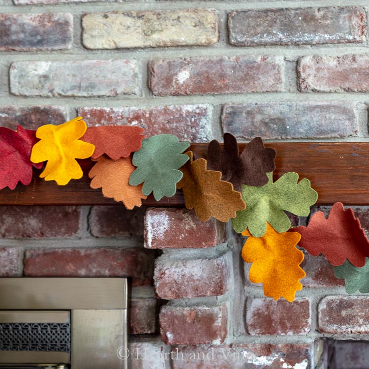 felt fall leaf garland DIY tutorial